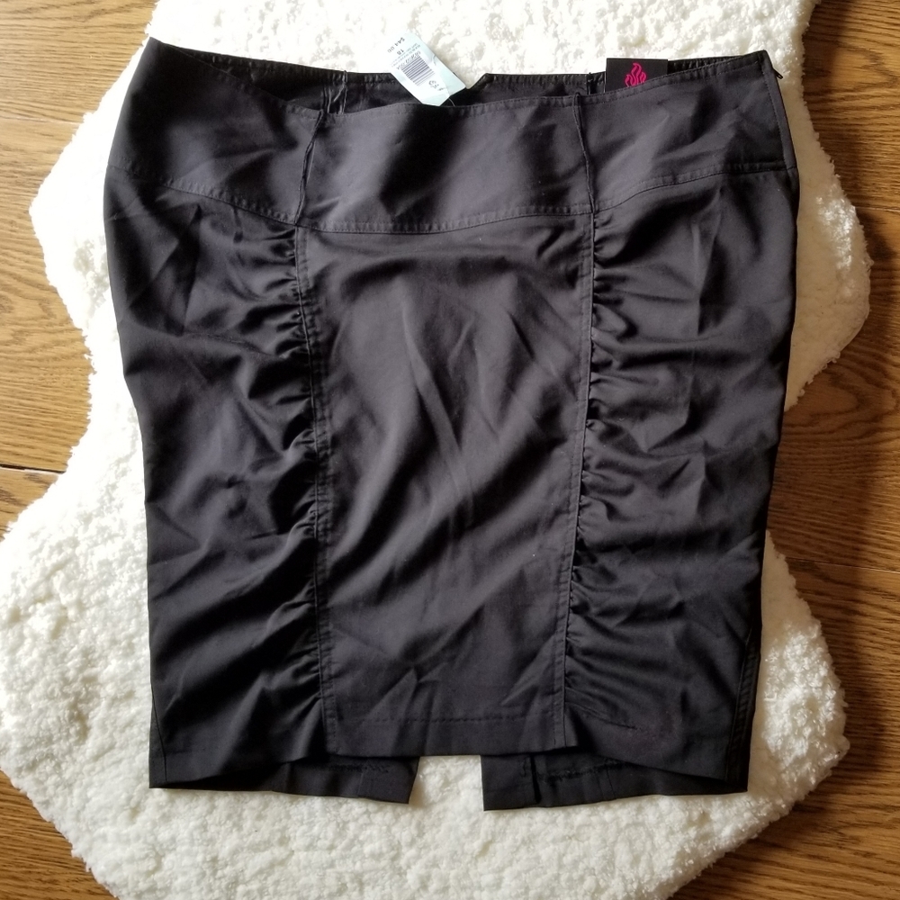 Torrid Black Ruched Pencil Skirt Plus Size